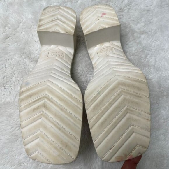 GUCCI Women's White Heeled Square Toe Slide Sandals Shoes Size 39 - Picture 15 of 16